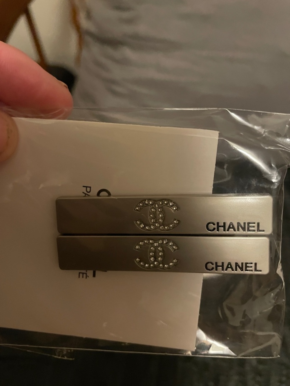 CHANEL GWP Silver hair clips